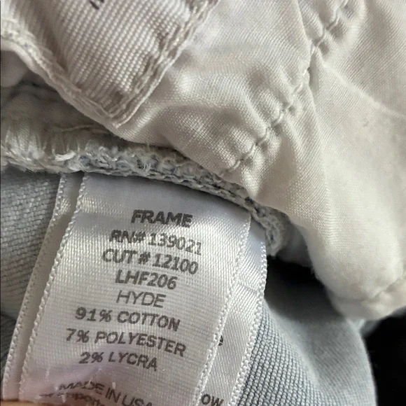 Frame Le High Flare Jeans 25 Light Wash Stretch Raw Hem Boho High Rise - Picture 14 of 14